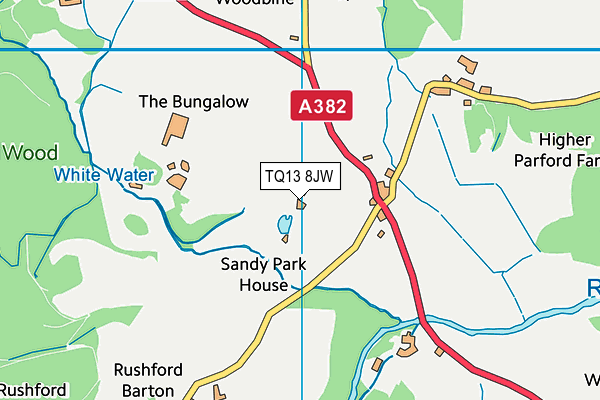 TQ13 8JW map - OS VectorMap District (Ordnance Survey)