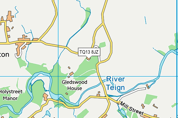 TQ13 8JZ map - OS VectorMap District (Ordnance Survey) TQ13 8JZ map - OS VectorMap District (Ordnance Survey)