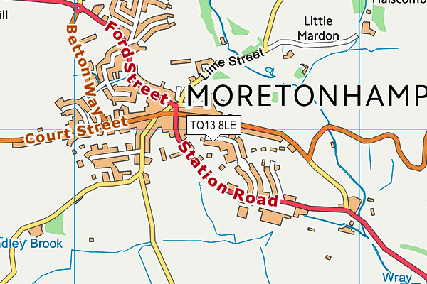 TQ13 8LE map - OS VectorMap District (Ordnance Survey) TQ13 8LE map - OS VectorMap District (Ordnance Survey)