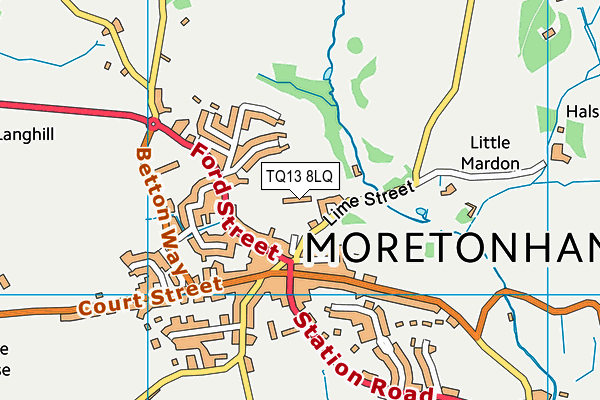 TQ13 8LQ map - OS VectorMap District (Ordnance Survey) TQ13 8LQ map - OS VectorMap District (Ordnance Survey)