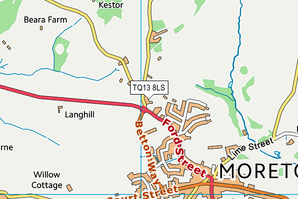 TQ13 8LS map - OS VectorMap District (Ordnance Survey) TQ13 8LS map - OS VectorMap District (Ordnance Survey)
