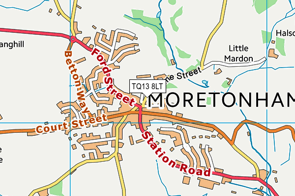 TQ13 8LT map - OS VectorMap District (Ordnance Survey)