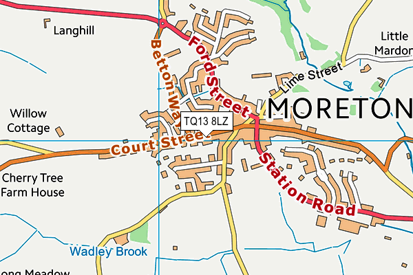 TQ13 8LZ map - OS VectorMap District (Ordnance Survey)