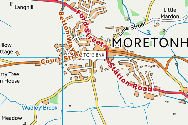 TQ13 8NX map - OS VectorMap District (Ordnance Survey) TQ13 8NX map - OS VectorMap District (Ordnance Survey)