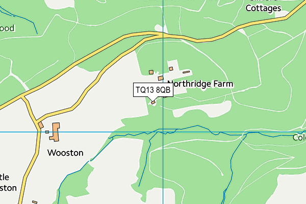 TQ13 8QB map - OS VectorMap District (Ordnance Survey)