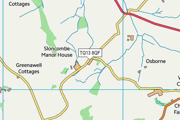 TQ13 8QF map - OS VectorMap District (Ordnance Survey) TQ13 8QF map - OS VectorMap District (Ordnance Survey)