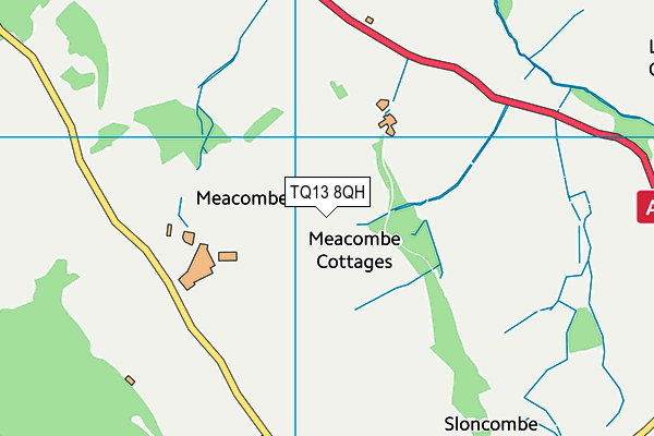 TQ13 8QH map - OS VectorMap District (Ordnance Survey) TQ13 8QH map - OS VectorMap District (Ordnance Survey)