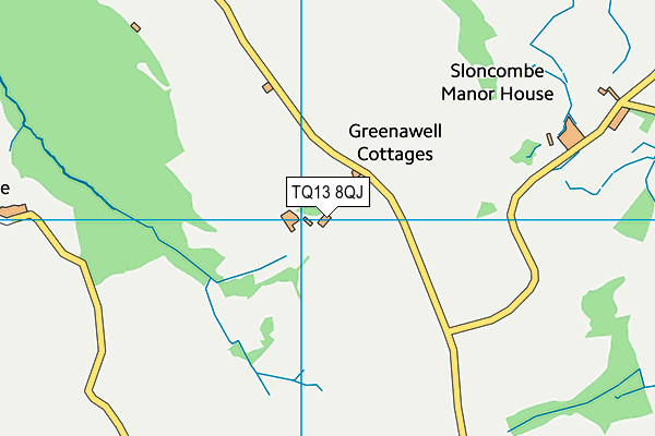 TQ13 8QJ map - OS VectorMap District (Ordnance Survey)
