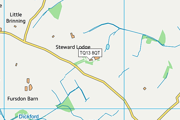 TQ13 8QT map - OS VectorMap District (Ordnance Survey)