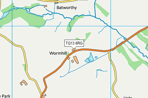 TQ13 8RG map - OS VectorMap District (Ordnance Survey) TQ13 8RG map - OS VectorMap District (Ordnance Survey)