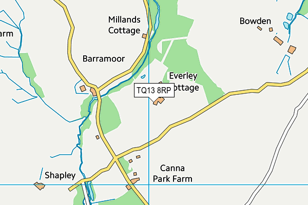 TQ13 8RP map - OS VectorMap District (Ordnance Survey) TQ13 8RP map - OS VectorMap District (Ordnance Survey)