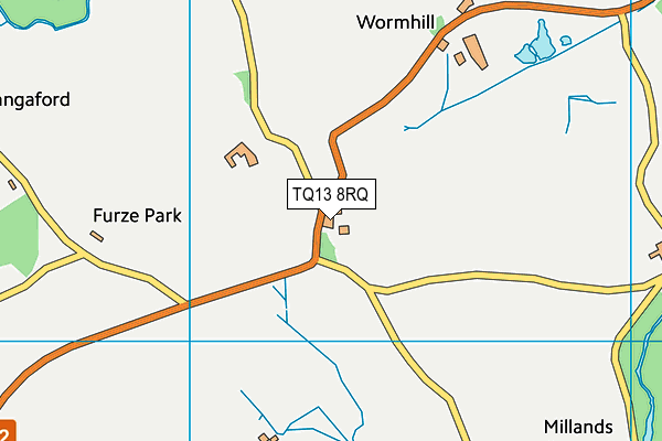 TQ13 8RQ map - OS VectorMap District (Ordnance Survey) TQ13 8RQ map - OS VectorMap District (Ordnance Survey)