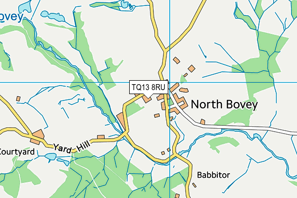TQ13 8RU map - OS VectorMap District (Ordnance Survey)