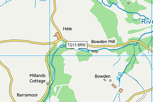 TQ13 8RW map - OS VectorMap District (Ordnance Survey) TQ13 8RW map - OS VectorMap District (Ordnance Survey)