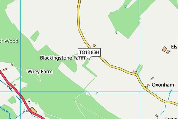 TQ13 8SH map - OS VectorMap District (Ordnance Survey)