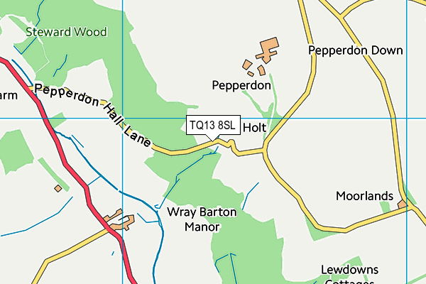 TQ13 8SL map - OS VectorMap District (Ordnance Survey) TQ13 8SL map - OS VectorMap District (Ordnance Survey)