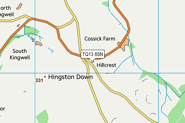 TQ13 8SN map - OS VectorMap District (Ordnance Survey) TQ13 8SN map - OS VectorMap District (Ordnance Survey)