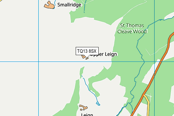 TQ13 8SX map - OS VectorMap District (Ordnance Survey)