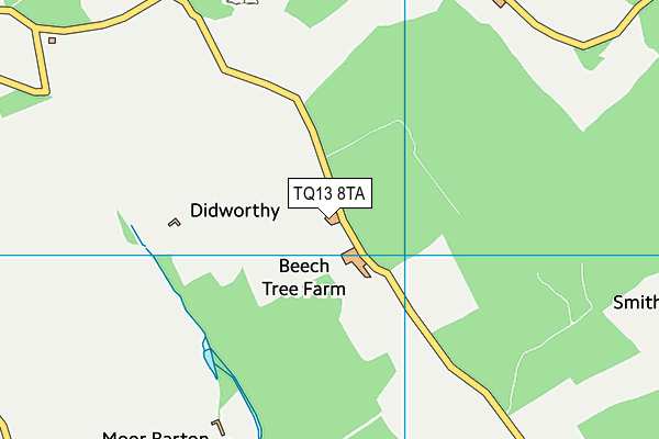 TQ13 8TA map - OS VectorMap District (Ordnance Survey) TQ13 8TA map - OS VectorMap District (Ordnance Survey)