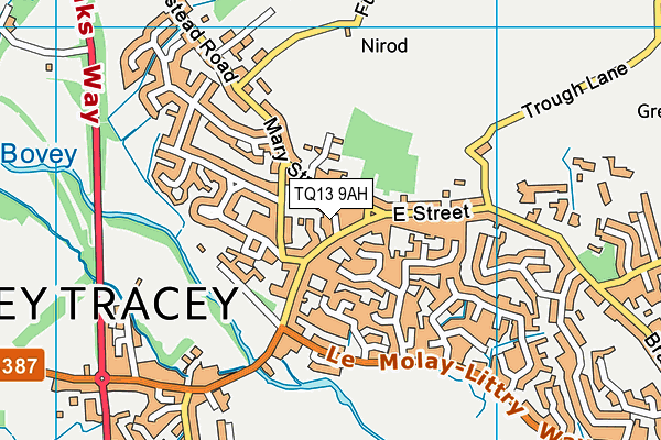 TQ13 9AH map - OS VectorMap District (Ordnance Survey) TQ13 9AH map - OS VectorMap District (Ordnance Survey)