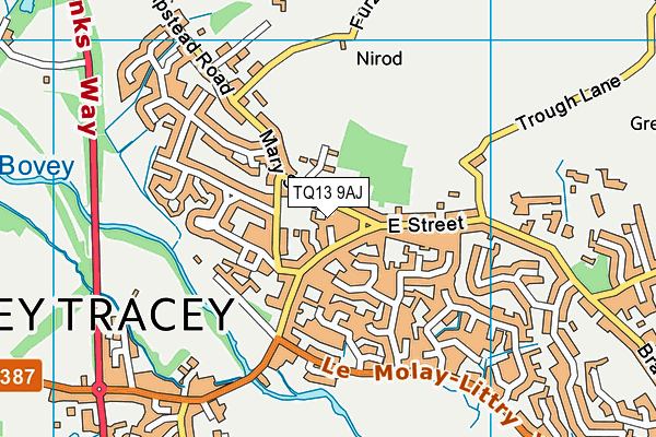 TQ13 9AJ map - OS VectorMap District (Ordnance Survey) TQ13 9AJ map - OS VectorMap District (Ordnance Survey)
