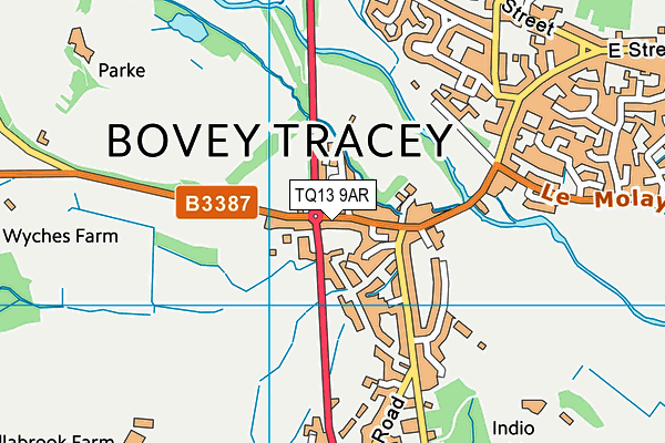 TQ13 9AR map - OS VectorMap District (Ordnance Survey)