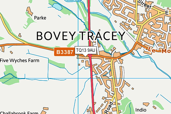 TQ13 9AU map - OS VectorMap District (Ordnance Survey) TQ13 9AU map - OS VectorMap District (Ordnance Survey)
