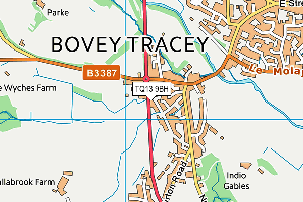 TQ13 9BH map - OS VectorMap District (Ordnance Survey)