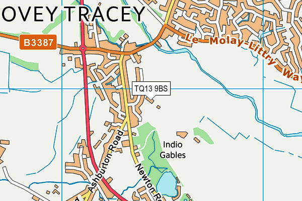 TQ13 9BS map - OS VectorMap District (Ordnance Survey) TQ13 9BS map - OS VectorMap District (Ordnance Survey)