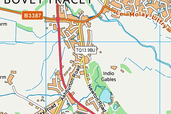 TQ13 9BU map - OS VectorMap District (Ordnance Survey) TQ13 9BU map - OS VectorMap District (Ordnance Survey)