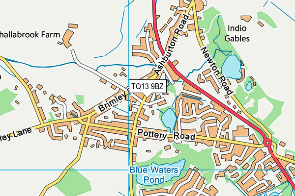 TQ13 9BZ map - OS VectorMap District (Ordnance Survey) TQ13 9BZ map - OS VectorMap District (Ordnance Survey)