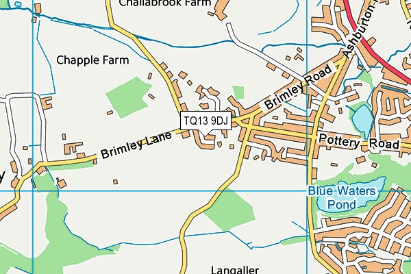 TQ13 9DJ map - OS VectorMap District (Ordnance Survey) TQ13 9DJ map - OS VectorMap District (Ordnance Survey)