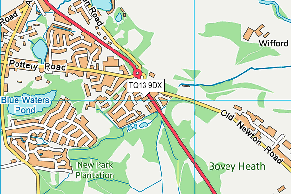 TQ13 9DX map - OS VectorMap District (Ordnance Survey) TQ13 9DX map - OS VectorMap District (Ordnance Survey)