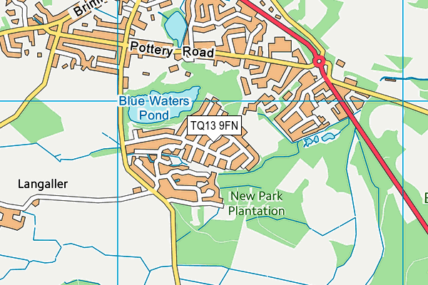 TQ13 9FN map - OS VectorMap District (Ordnance Survey)
