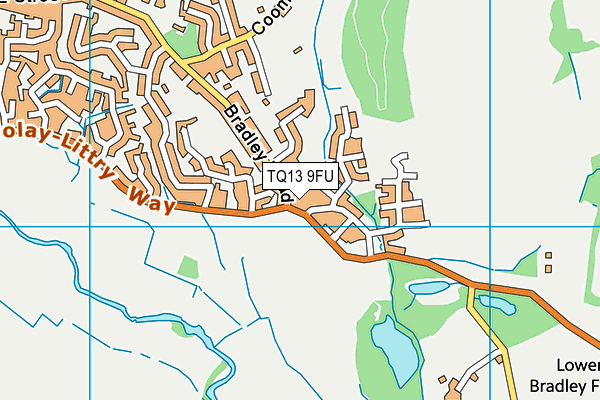 TQ13 9FU map - OS VectorMap District (Ordnance Survey) TQ13 9FU map - OS VectorMap District (Ordnance Survey)