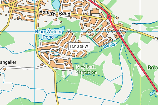 TQ13 9FW map - OS VectorMap District (Ordnance Survey) TQ13 9FW map - OS VectorMap District (Ordnance Survey)