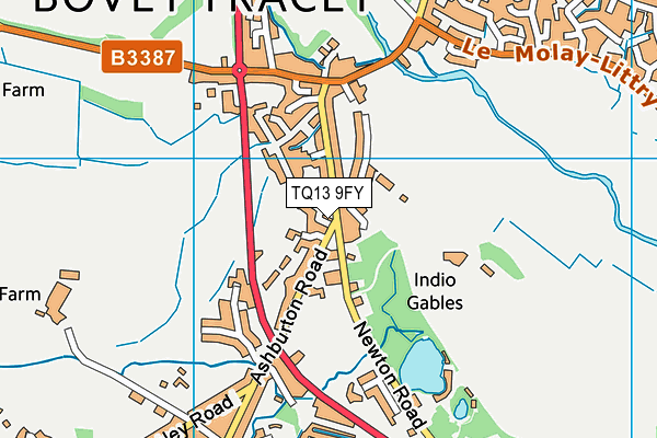 TQ13 9FY map - OS VectorMap District (Ordnance Survey) TQ13 9FY map - OS VectorMap District (Ordnance Survey)