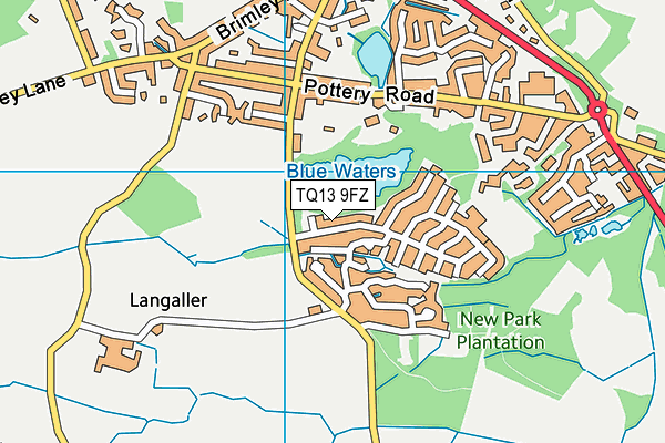 TQ13 9FZ map - OS VectorMap District (Ordnance Survey)