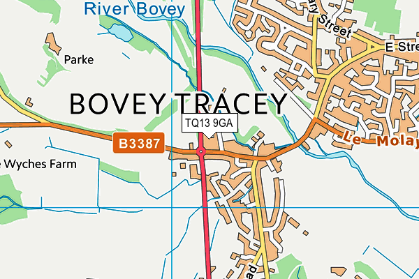 TQ13 9GA map - OS VectorMap District (Ordnance Survey) TQ13 9GA map - OS VectorMap District (Ordnance Survey)