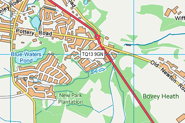 TQ13 9GN map - OS VectorMap District (Ordnance Survey) TQ13 9GN map - OS VectorMap District (Ordnance Survey)