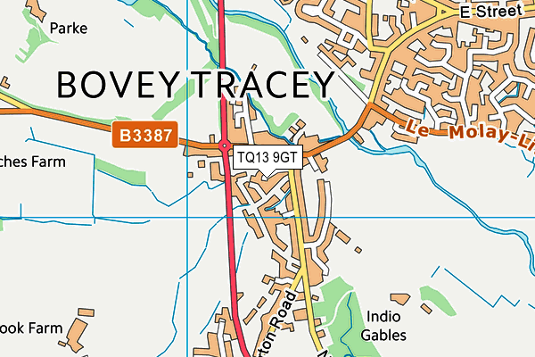 TQ13 9GT map - OS VectorMap District (Ordnance Survey) TQ13 9GT map - OS VectorMap District (Ordnance Survey)