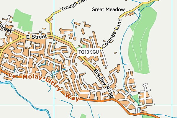 TQ13 9GU map - OS VectorMap District (Ordnance Survey) TQ13 9GU map - OS VectorMap District (Ordnance Survey)