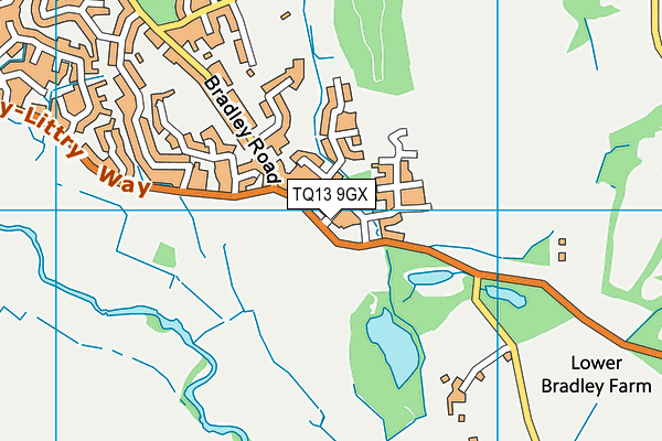 TQ13 9GX map - OS VectorMap District (Ordnance Survey) TQ13 9GX map - OS VectorMap District (Ordnance Survey)