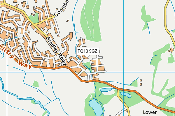 TQ13 9GZ map - OS VectorMap District (Ordnance Survey) TQ13 9GZ map - OS VectorMap District (Ordnance Survey)