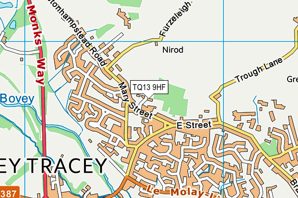 TQ13 9HF map - OS VectorMap District (Ordnance Survey) TQ13 9HF map - OS VectorMap District (Ordnance Survey)