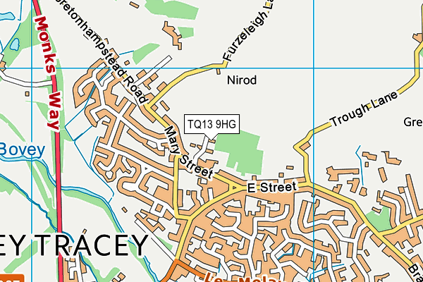 TQ13 9HG map - OS VectorMap District (Ordnance Survey) TQ13 9HG map - OS VectorMap District (Ordnance Survey)