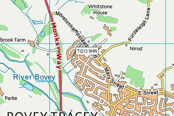 TQ13 9HN map - OS VectorMap District (Ordnance Survey)