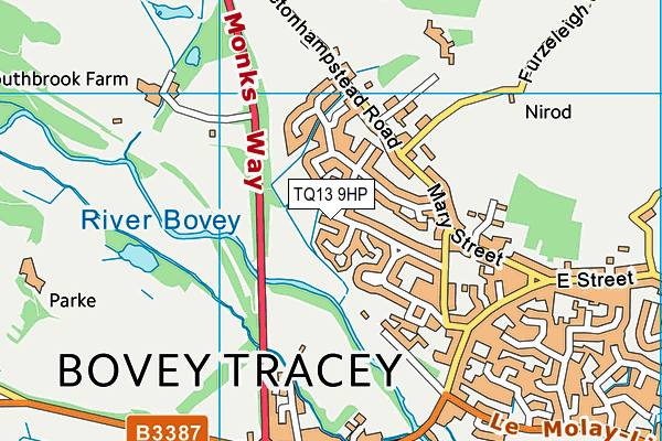 TQ13 9HP map - OS VectorMap District (Ordnance Survey)
