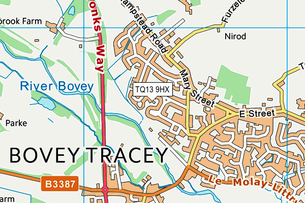 TQ13 9HX map - OS VectorMap District (Ordnance Survey) TQ13 9HX map - OS VectorMap District (Ordnance Survey)
