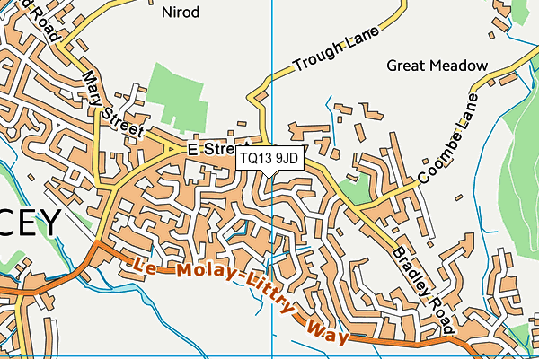 TQ13 9JD map - OS VectorMap District (Ordnance Survey) TQ13 9JD map - OS VectorMap District (Ordnance Survey)